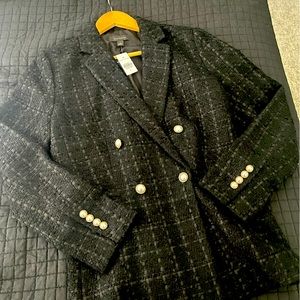 Ann Taylor NWT black tweed blazer